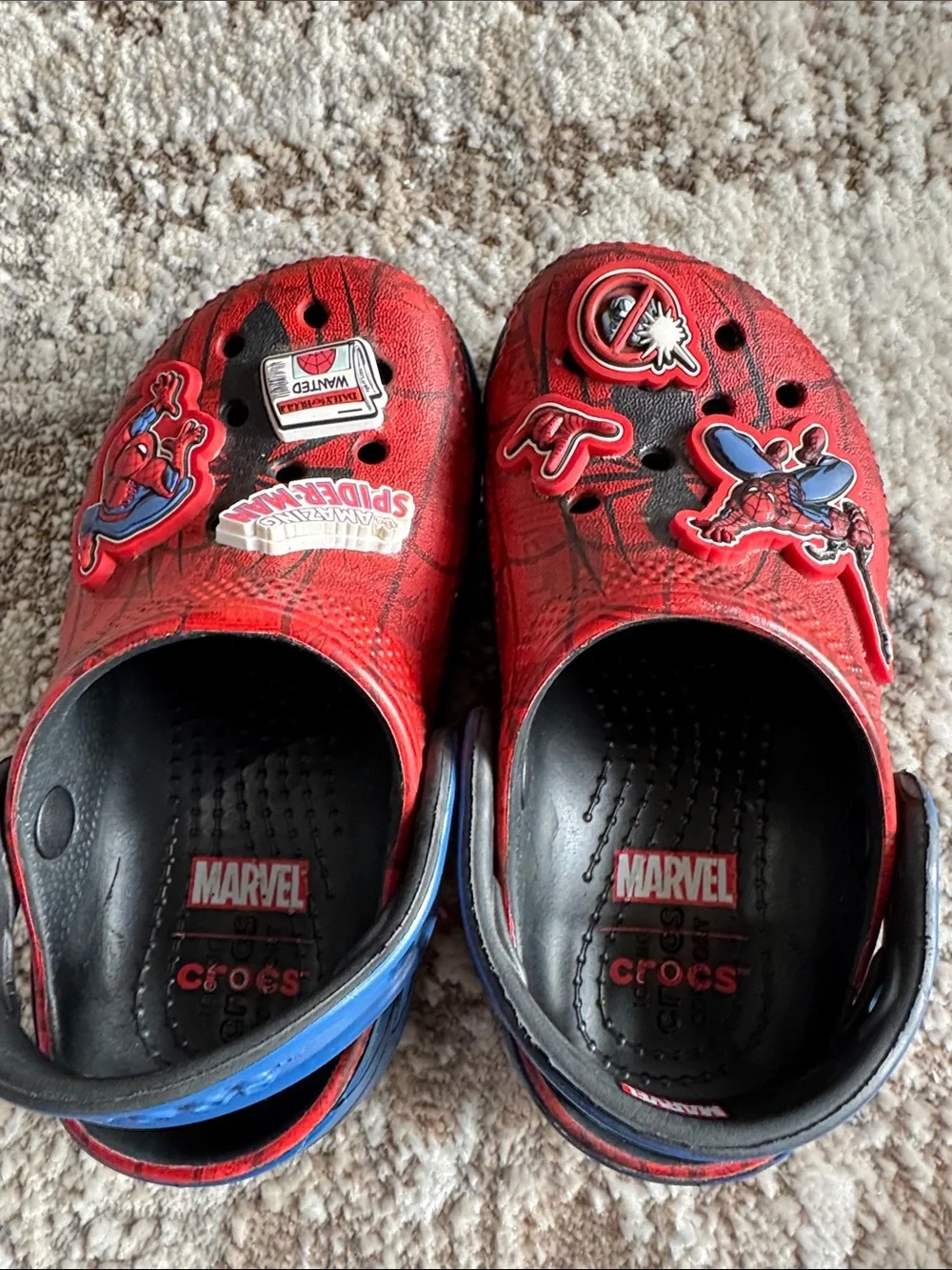 CROCS Kids Red Spider-Man Slip-On Clogs